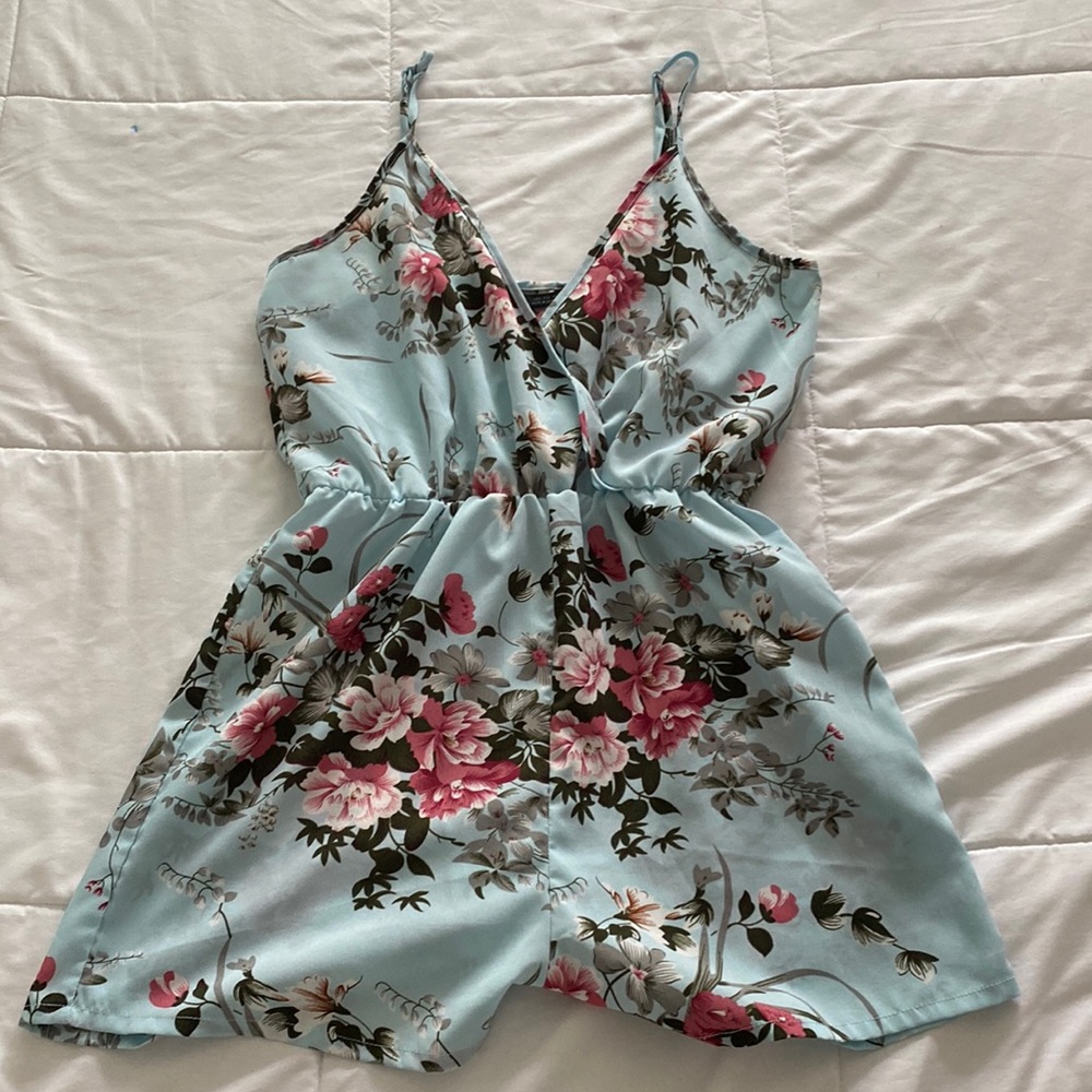 Blue flower romper